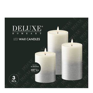 DeluxeHomeart LED kubbelys 3 stk rustikk sølv