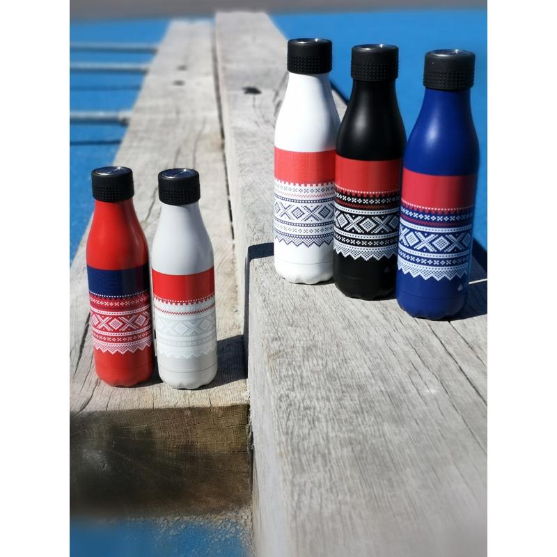 Les Artistes Bottle Up Marius termoflaske 0,5L grå/rød/hvit