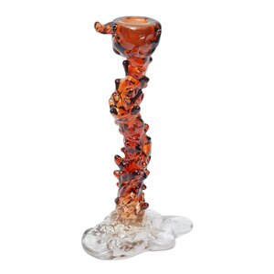 Pols Potten Drip lysestake i glass L 25 cm mørk brun
