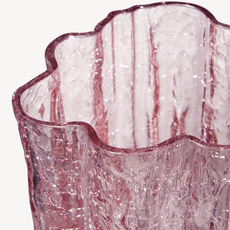 Kosta Boda Crackle vase 12 cm rosa