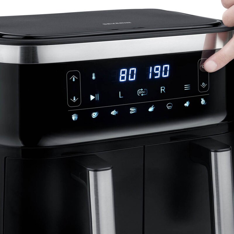 Severin Air Fryer dobbelFR2453 2x4L 2850W svart