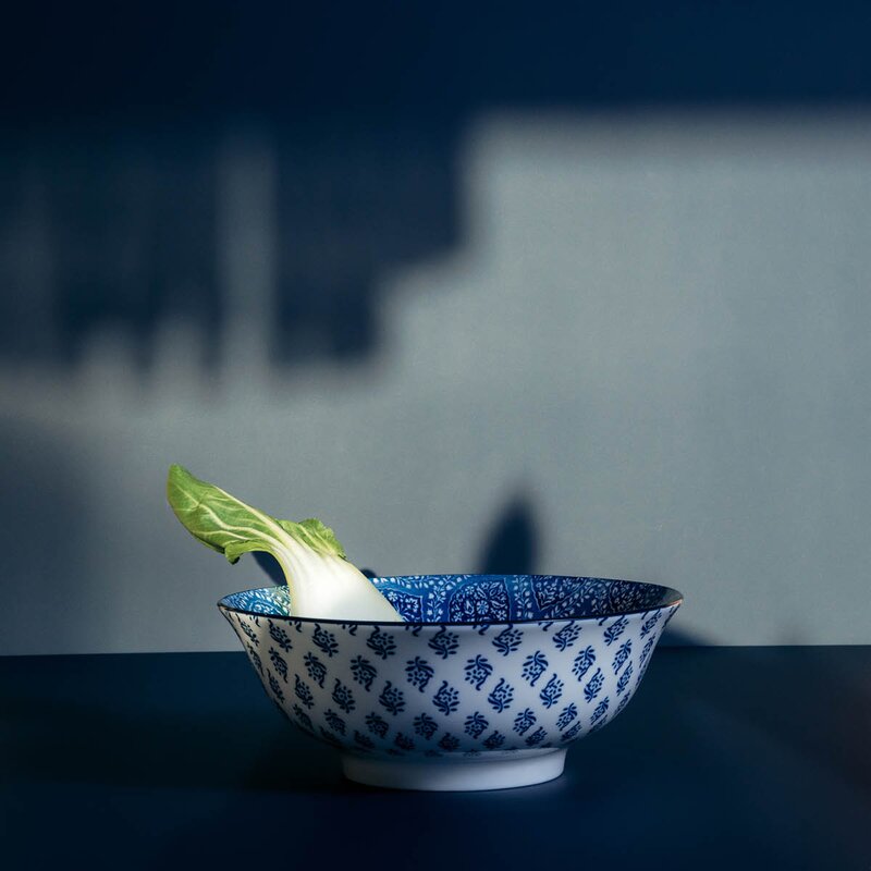 Stiernholm Sakura skål 21 cm 1,2L blå/hvit
