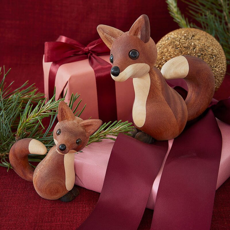 Spring Copenhagen Foxy Rev trefigur 12 cm mahogni