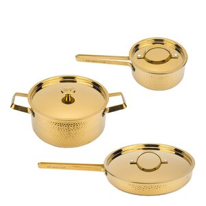 Vargen & Thor Brassa grytesett 3 deler messing