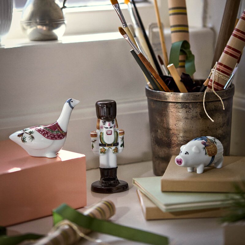 Kähler Hammershøi Christmas gris 8 cm hvit m/deko