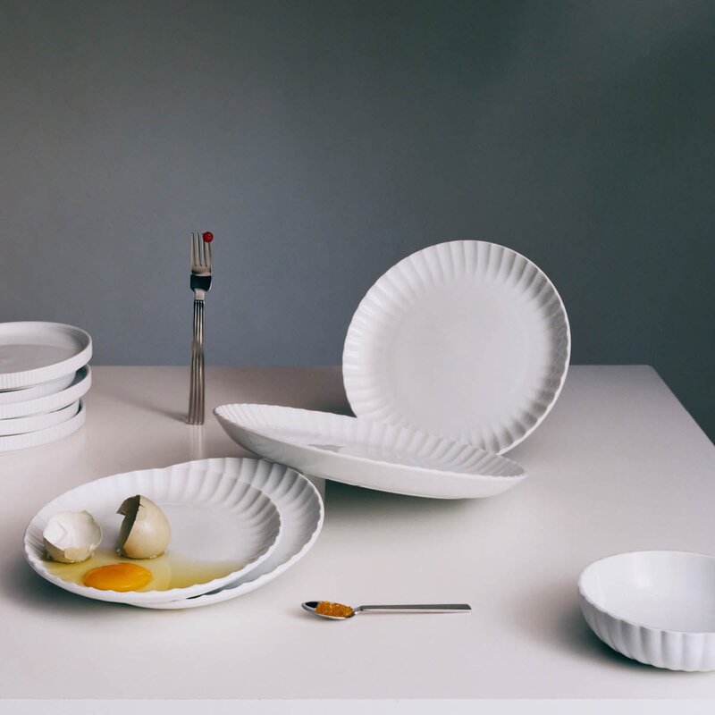 Georg Jensen Bernadotte coupe tallerken 27,5 cm hvit