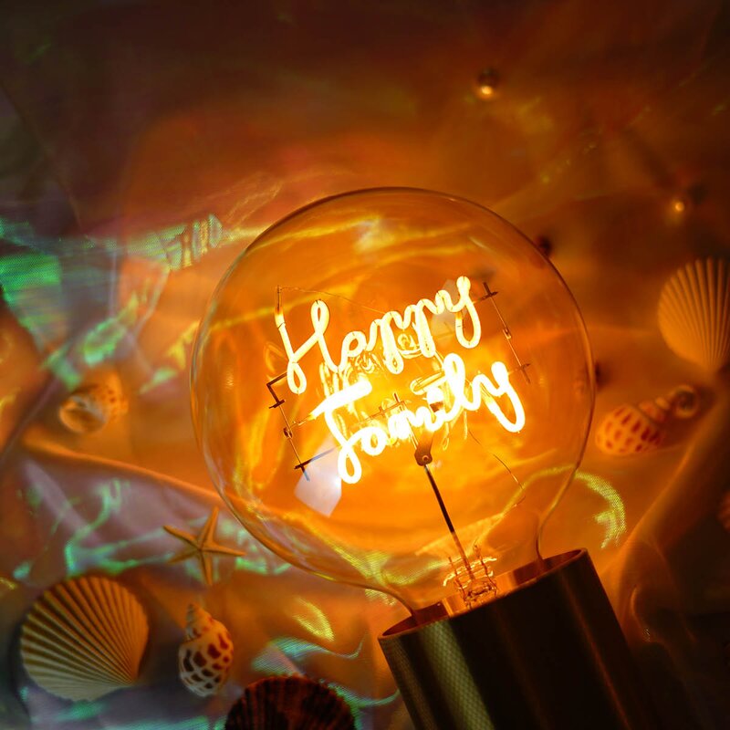 Elements Lighting MITB lyspære LED 17 cm Happy Family ravfarget