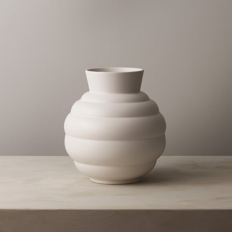 Knabstrup Keramik Tortus Archie No.3 vase 26,5 cm hvit