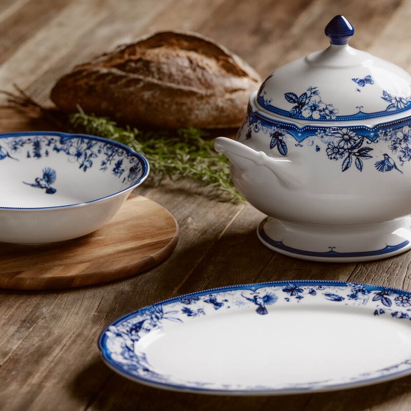 Magnor Fjord fat 36 cm blå