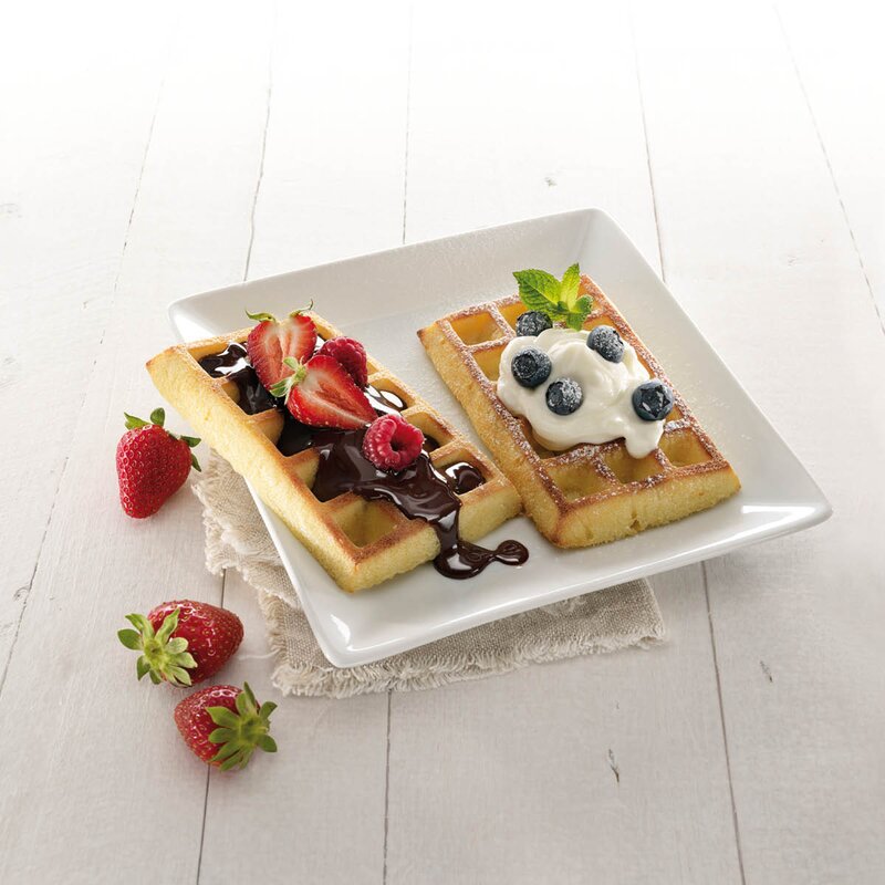 Lékué Silikonformer for 8 firkantede vafler rød