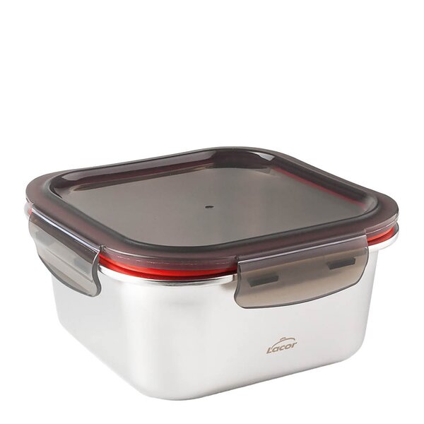 Lacor Matboks i stål med tett lokk 0,64L 14x14x7,5 cm