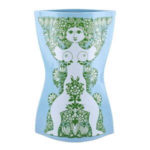 Bjørn Wiinblad Nina vase 28,5 cm lys blå/grønn