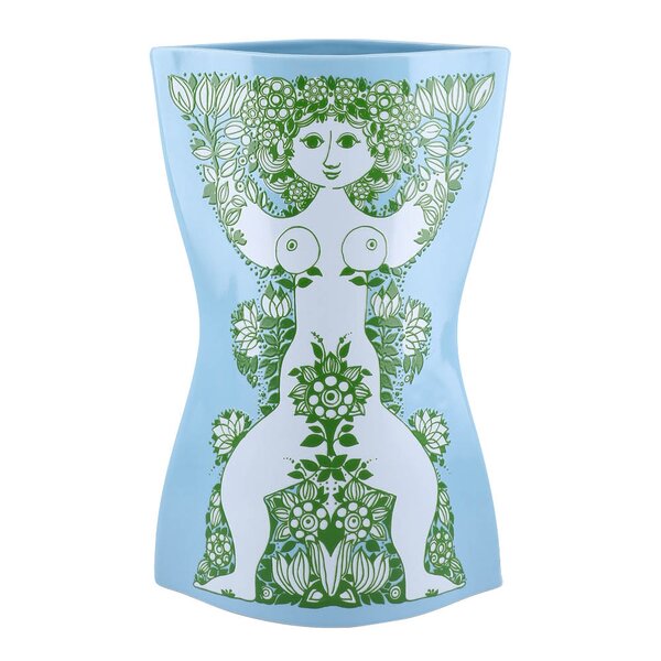 Bjørn Wiinblad Nina vase 28,5 cm lys blå/grønn