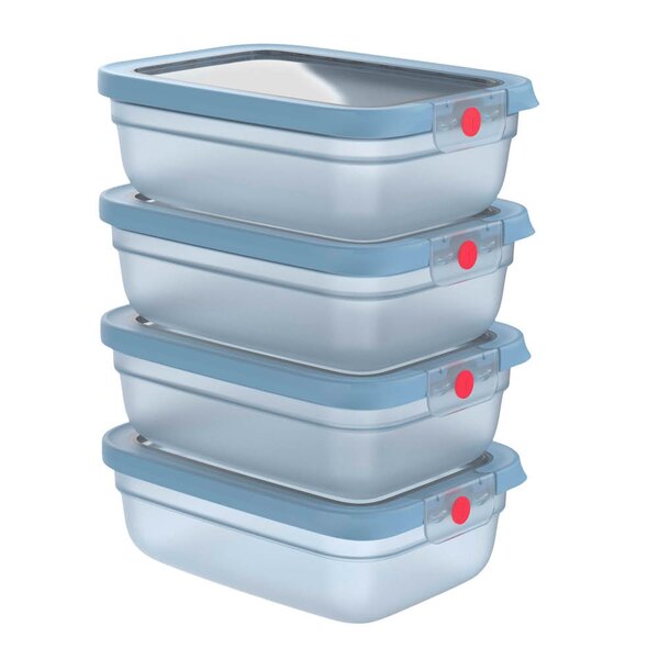 Tefal OneClick Fresh matboks 1,2 L 4-pakk blå