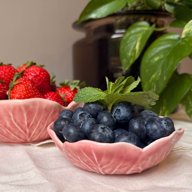 Bordallo Pinheiro Cabbage skål 12 cm 20 cl rosa