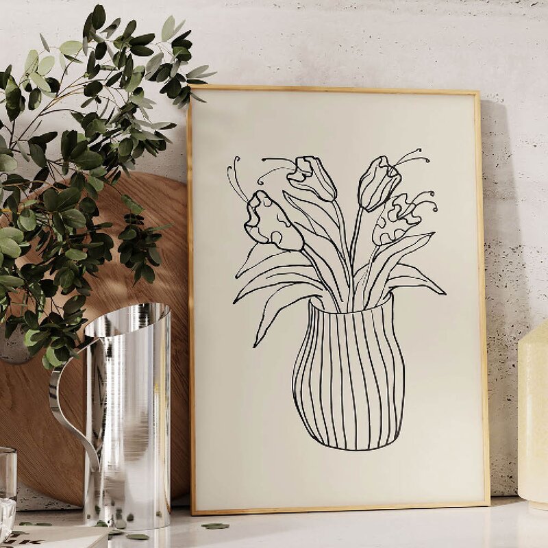 Poster & Frame Affordable Art Prints poster 30x40 cm vase sketch