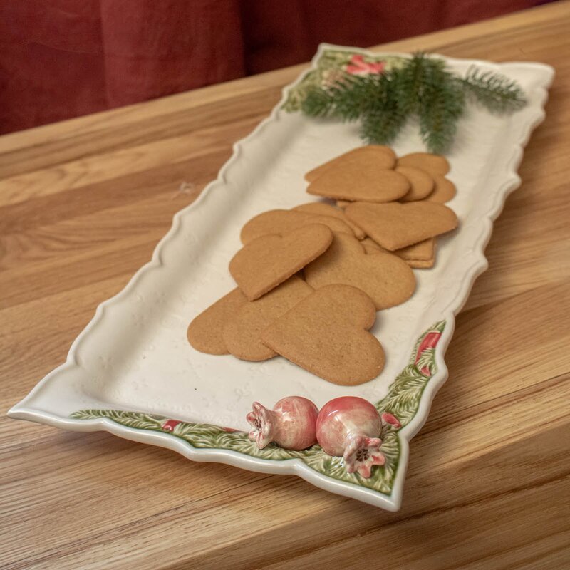 Bordallo Pinheiro Christmas Garland serveringsfat 43x18 cm hvit