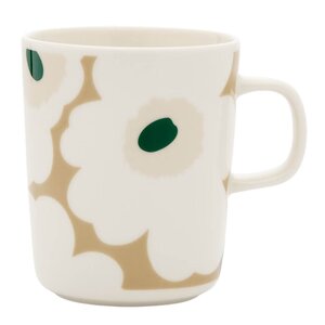Marimekko Oiva Unikko krus 25 cl hvit/beige/grønn