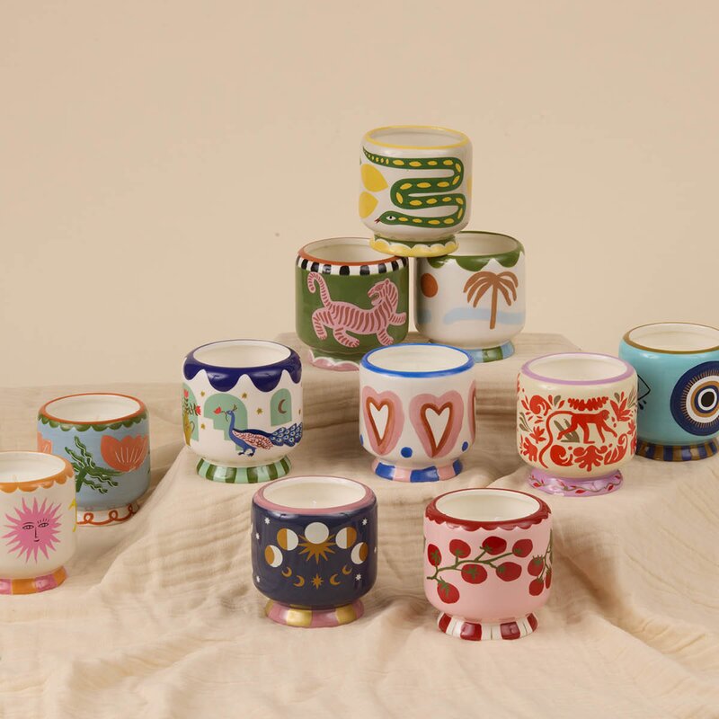 Paddywax Adopo duftlys jasmine & rose Moon Phases blå