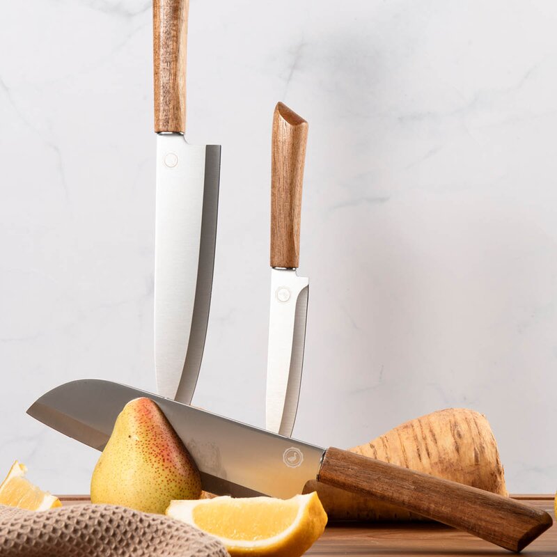 Anders Petter Concept knivsett 3 deler trehåndtak stål/brun