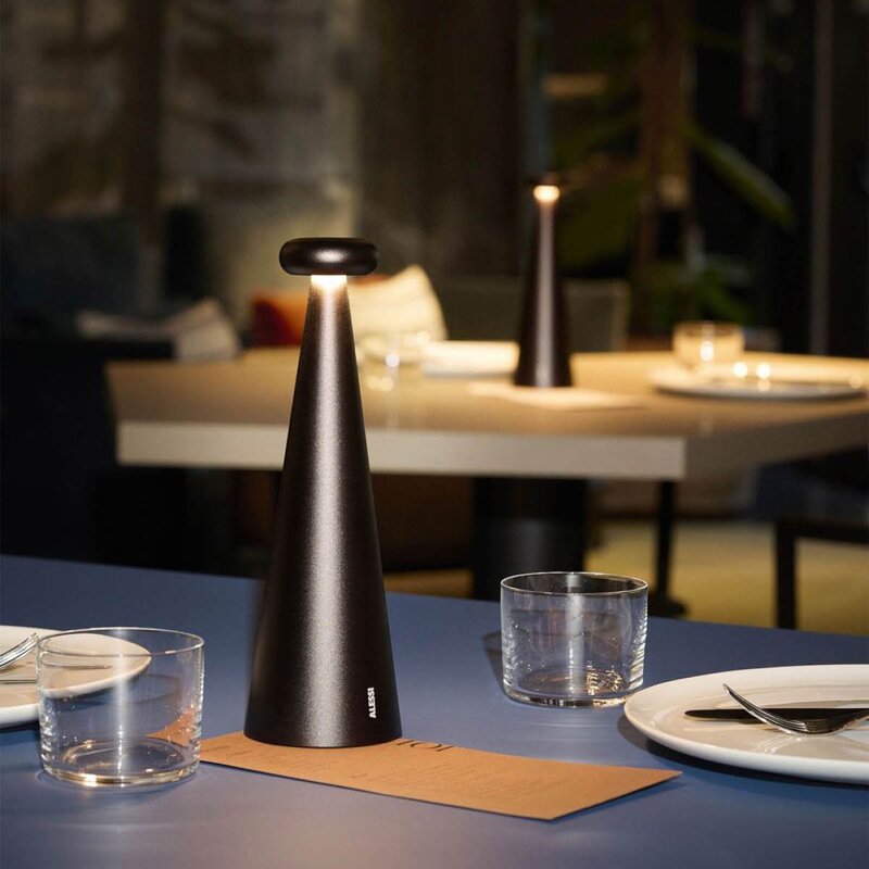 Alessi Bedin bordlampe 26 cm brun