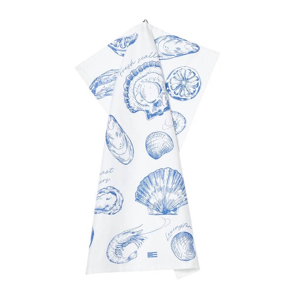 Lexington Kjøkkenhåndkle 70x50 cm skallprintet hvit/blå