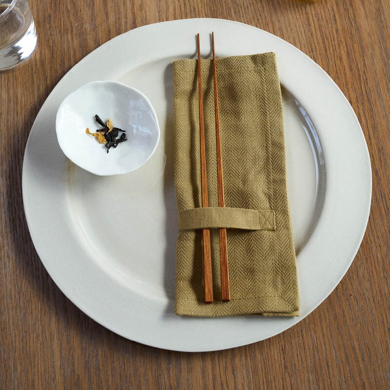 The Organic Company Serviett i bomull 20x20 cm 4 stk khaki