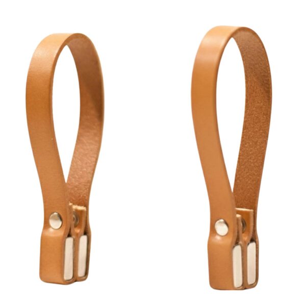 Nordan Home Magnetisk håndkleholder i skinn 8x1 cm 2 stk lys brun