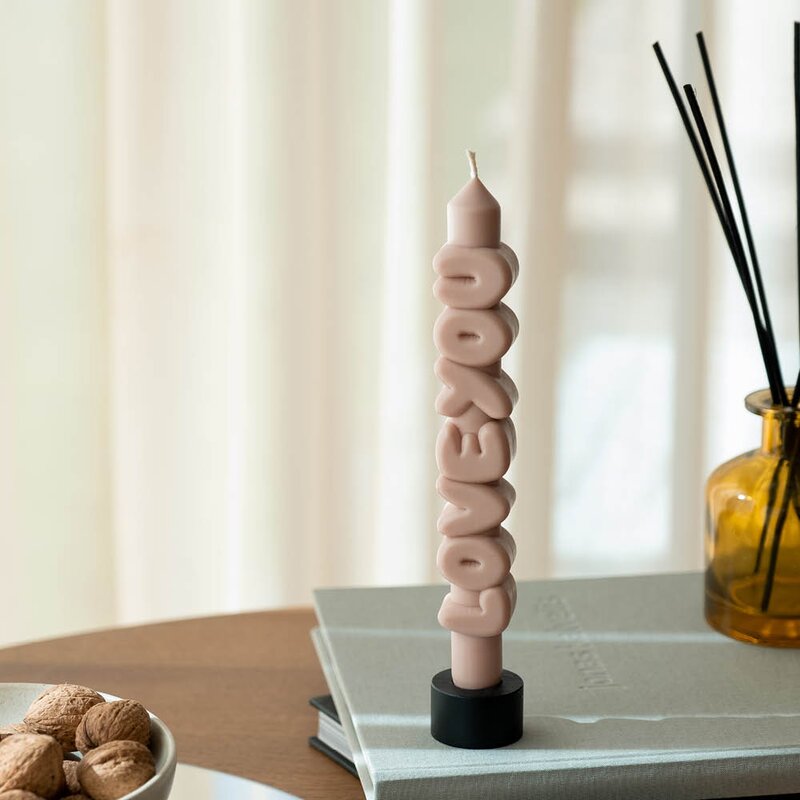 CandleHand 3D kronelys 23 cm 2 stk CONFROTATIONAL mocha/krem