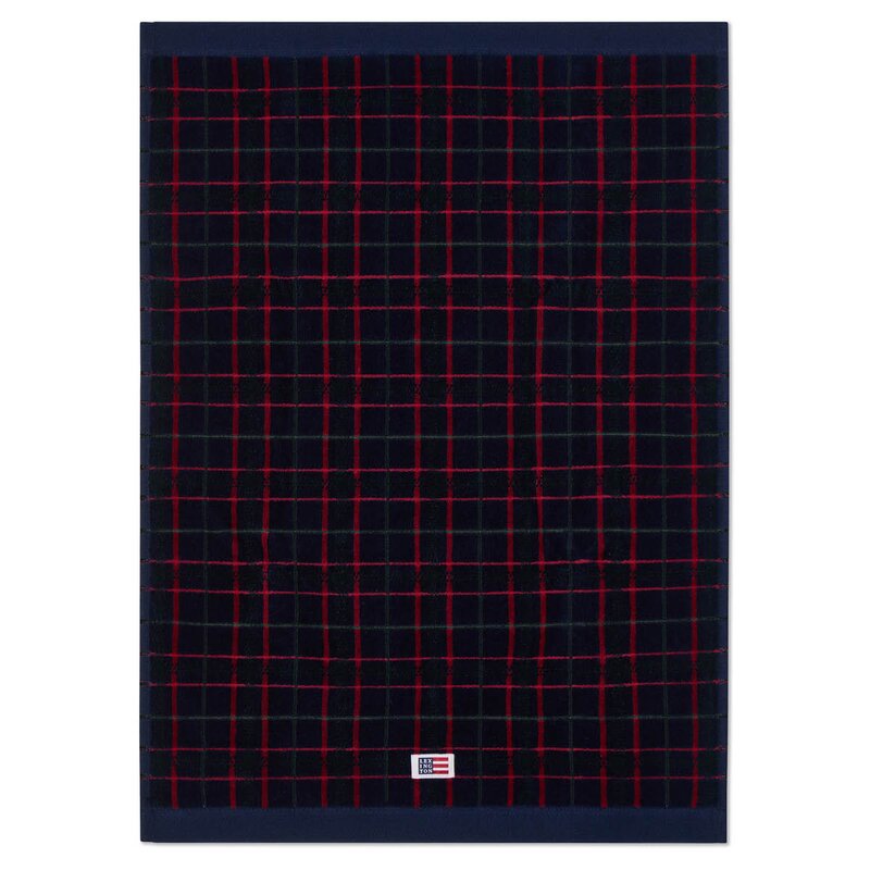 Lexington Rutete velourhåndkle 50x70 cm 2 stk marin/grønn/vinrø