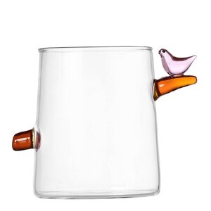 Ichendorf Milano Birds glass 32 cl fugl rosa