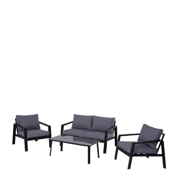 Easy Living Clyde loungesett 4 seter matt svart