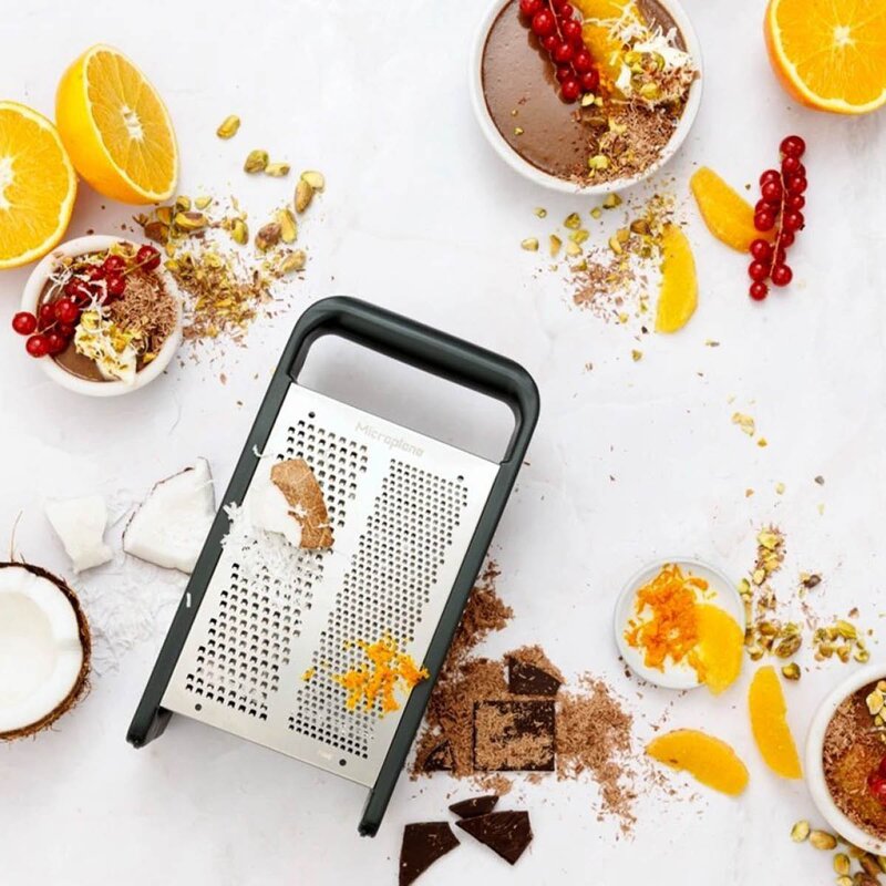 Microplane Professional rivjern Box Grater PureCut 5-i-1 mørk grå