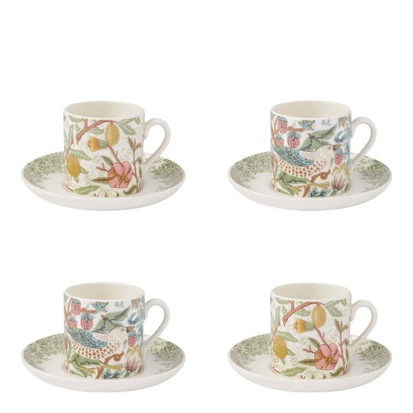 Spode Morris & Co espressokopp med skål 4 stk