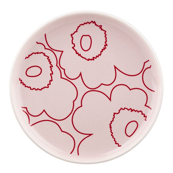 Marimekko Piirto Unikko asjett 13,5 cm rosa/rød