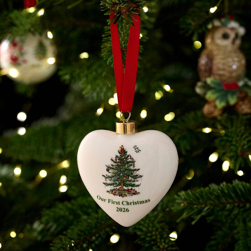 Spode Christmas Tree juletrepynt Puffed Heart 2026
