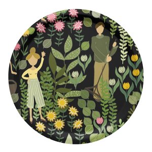 Arvidssons Textil Trädgård brett 31 cm svart/grønn