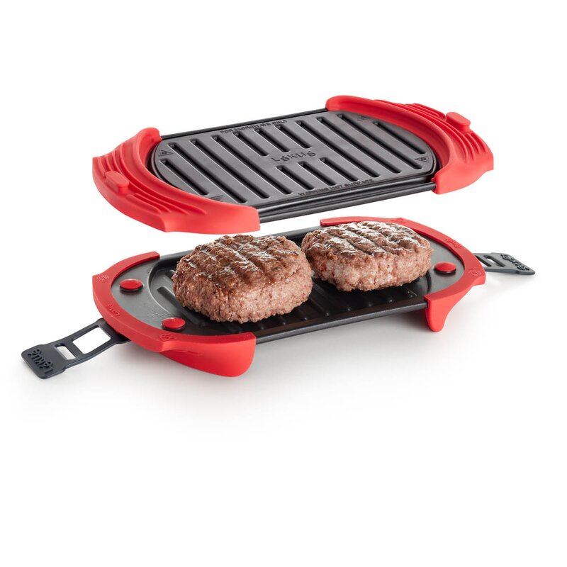 Lékué Grill for mikrobølgeovn 26x15 cm rød