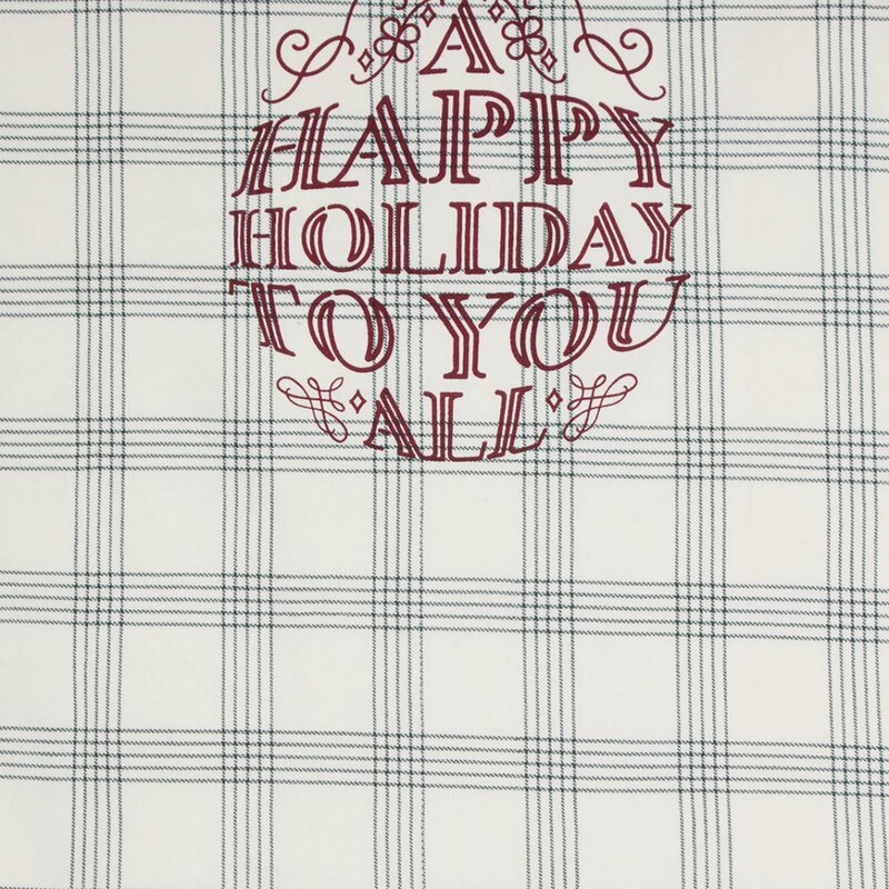 Lexington Original kjøkkenhåndkle Happy Holiday 50x70 cm hvit/grønn