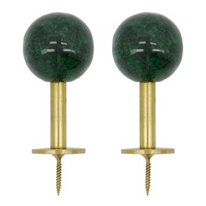 House Doctor Ball knagg 8x4 cm 4 stk messing/grønn