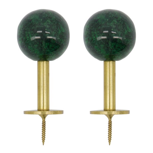 House Doctor Ball knagg 8x4 cm 4 stk messing/grønn