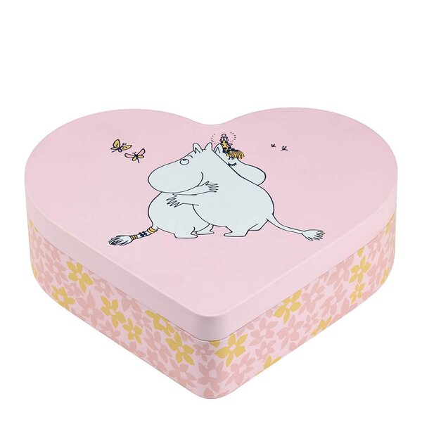 Muurla Mummi metallboks hjerteformet Klem 18x14,5 cm rosa