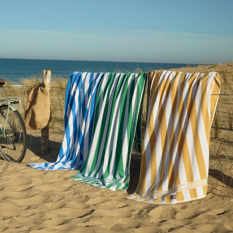 Lexington Strandhåndkle 180x100 cm frotté gul/hvit