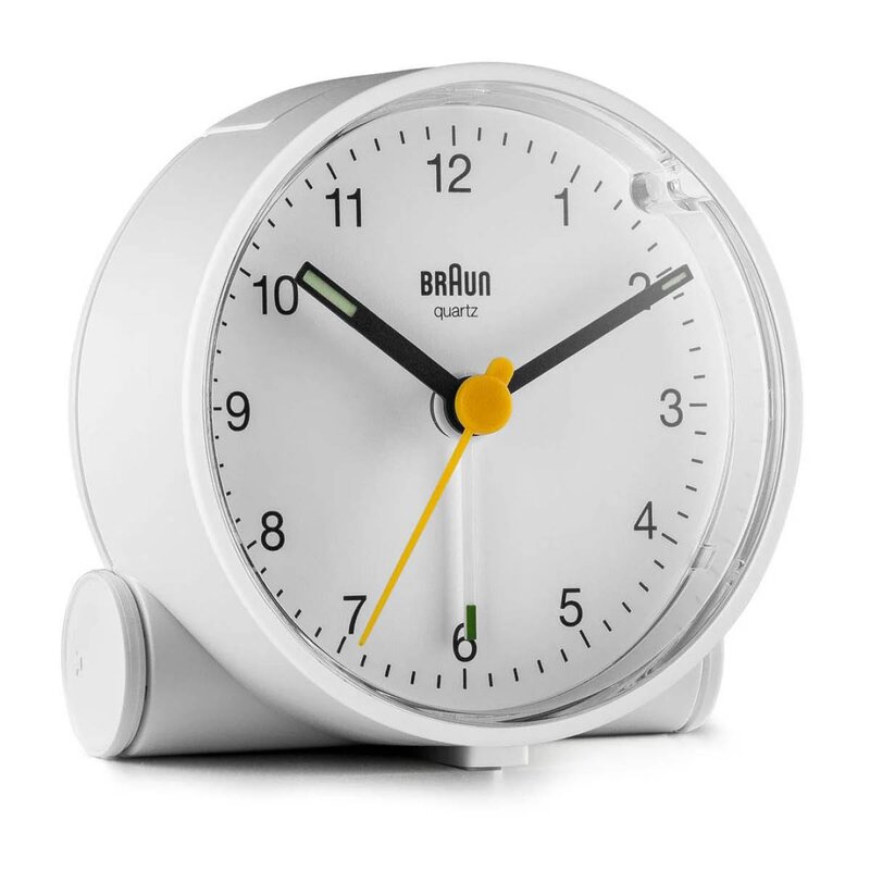Braun Vekkerklokke analog 6,9 cm hvit