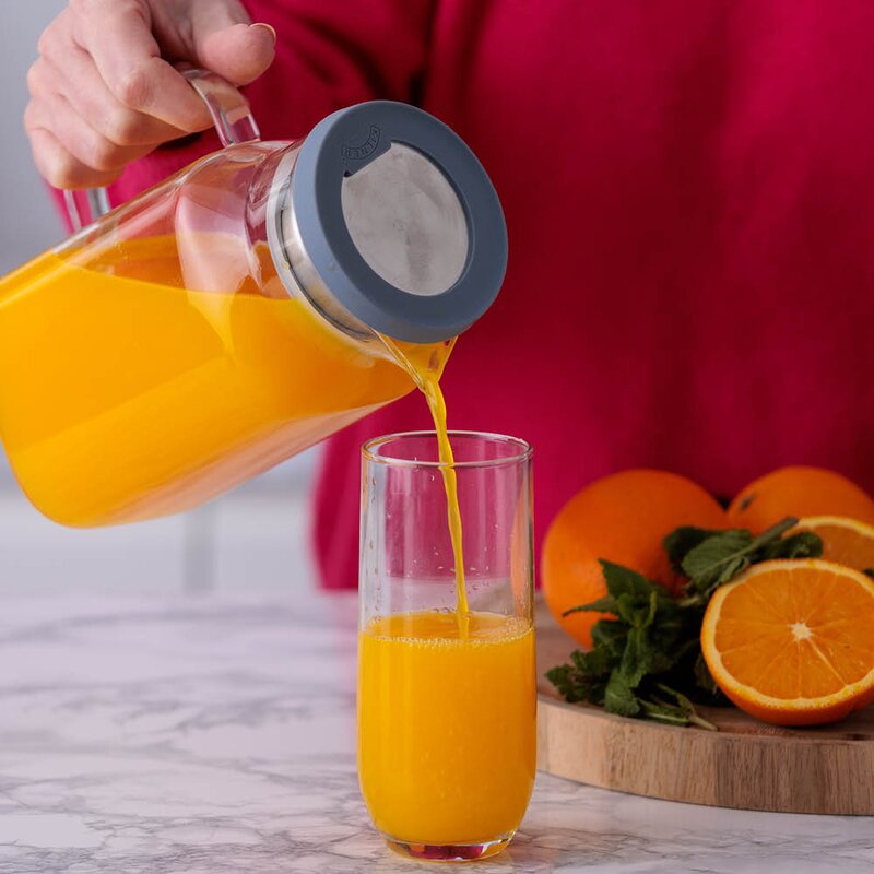 Kilner Fresh juicekanne firkantet 1,2L klar/grå