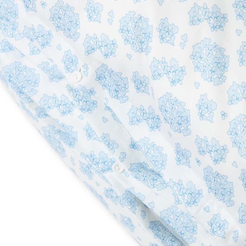 Lexington Sengesett 200x220 cm sateng blomstrete blå/hvit