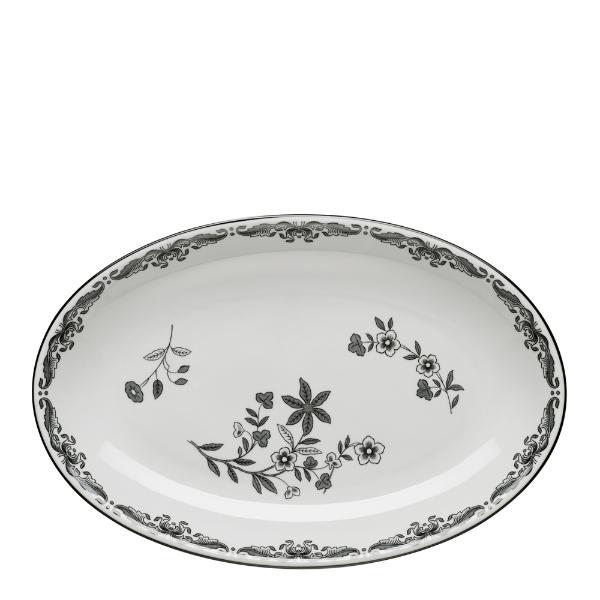 Rörstrand Ostindia  ovalt serveringsfat 33x22 cm svart