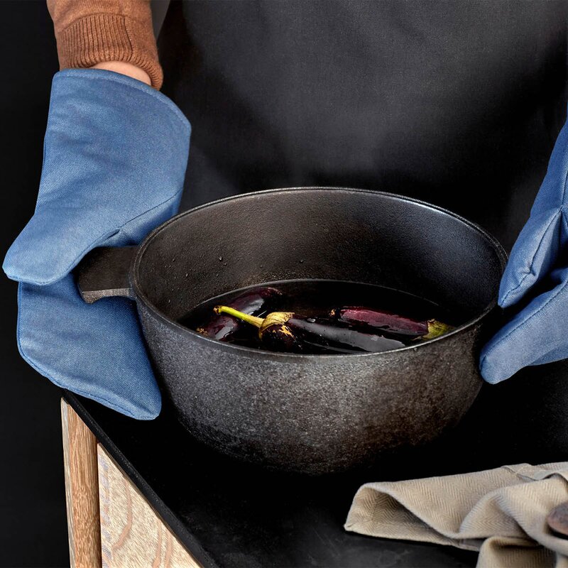 The Organic Company Ovnvotter 15x31 cm 2 stk gråblå