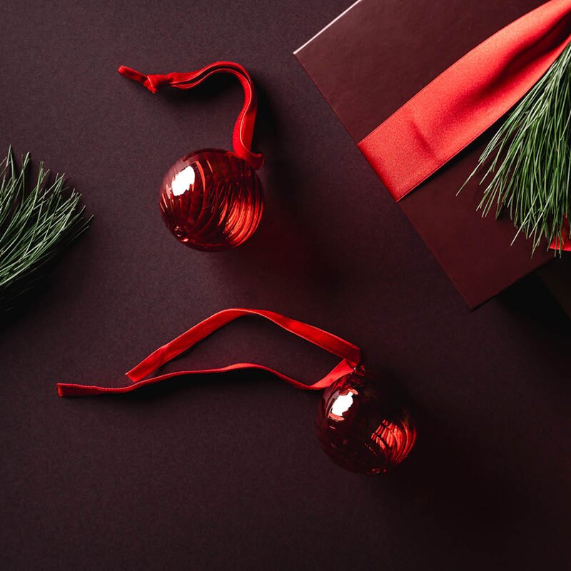 Muurla Glasskule 6 cm rød