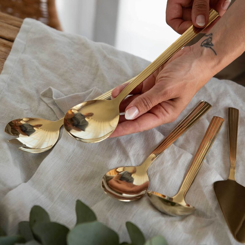 Aida RAW bestikksett 5 deler champagne